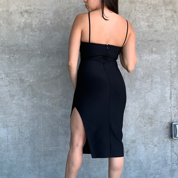 Like New Bandage Like Bodycon Midi Dress- Black - Picture 7 of 15